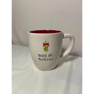 Holiday UNDER THE MISTLETOE White Mug for Coffee or Tea Christmas Cup Rae Dunn